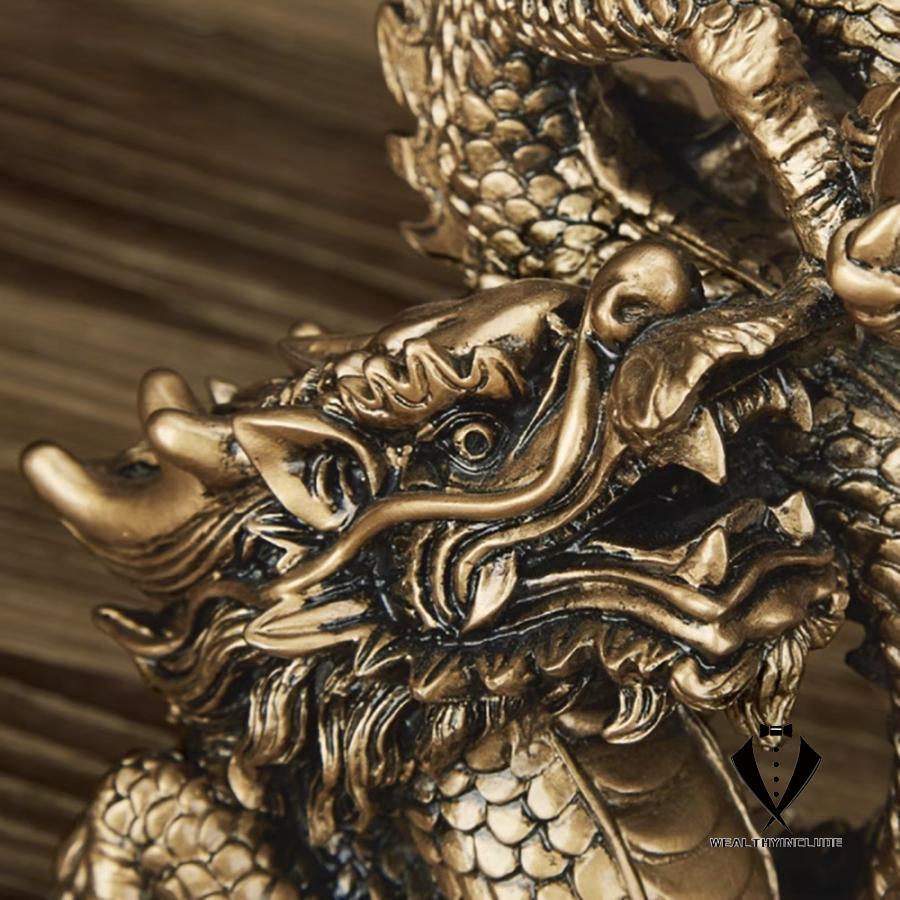 置物 龍神 尻尾に玉を持つ龍 五本爪 龍 竜 樹脂 ブロンズ 置物 龍神 尻尾に玉を持つ龍 五本爪 龍 竜 樹脂 ブロンズ