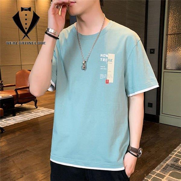 Tシャツ メンズ 半袖tシャツ おもしろい トップス 黒tシャツ 白tシャツ 重ね風 重ね着 Tシャツ 半そでtシャツ 涼しいtシャツ 春夏 夏服 サマー 最新作