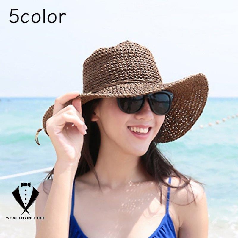 麦わら帽子 レディース 帽子 リボン 折りたたみ 持ち運び ナチュラル 可愛い 日よけ 熱中症対策 お出かけ お散歩 おしゃれ ファッション小物 予約販売 本