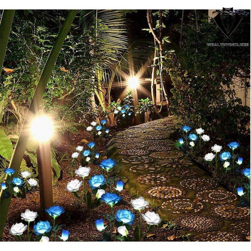 花 ガーデンライト ソーラー 屋外 埋め込み 明るい 防水 ローズ ソーラーライト LED ライト 夜間自動点灯 イルミネーションライト 屋外照明  芝生 ガーデン q529-03tylight245 ウェルシーインクルード 通販 