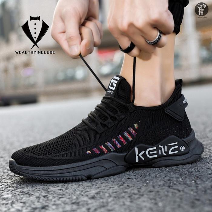 アッパーニット スニーカー ランニングシューズ メンズ シューズ 通気性 厚底 おしゃれ 軽量 靴 ジョギング ウォーキング 歩きやすい Ydxmen Qq942 ウェルシーインクルード 通販 Yahoo ショッピング