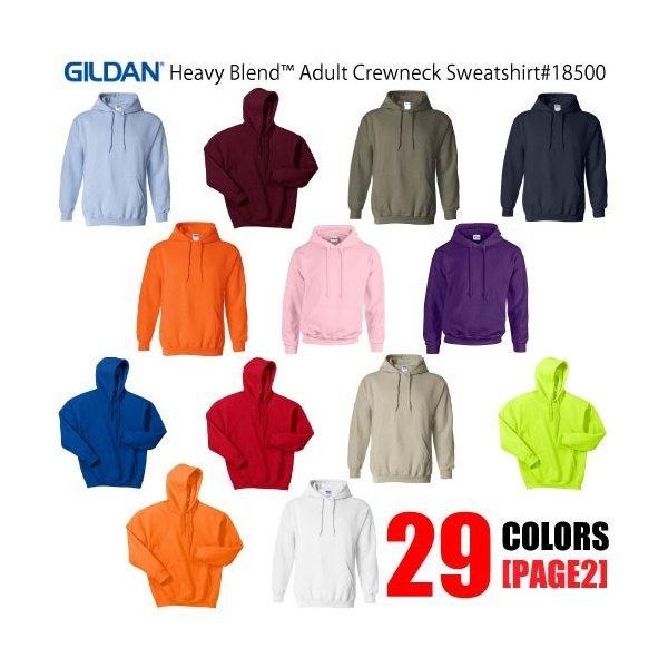 ギルダン GILDAN パーカー HOODIE 長袖 スウェット 米国ブランド ヘビーブレンド 8oz エコテックスラベル認定ブランド サイズ S~XL 29色 #18500 (PAGE2)｜wearthesound