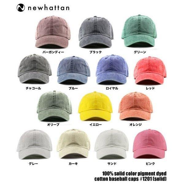 ニューハッタン NEWHATTAN CAP ピグメント加工 ベースボールキャップ 100%コットン 帽子 無地 カーブキャップ 14色 #1200 [Solid]｜wearthesound｜02