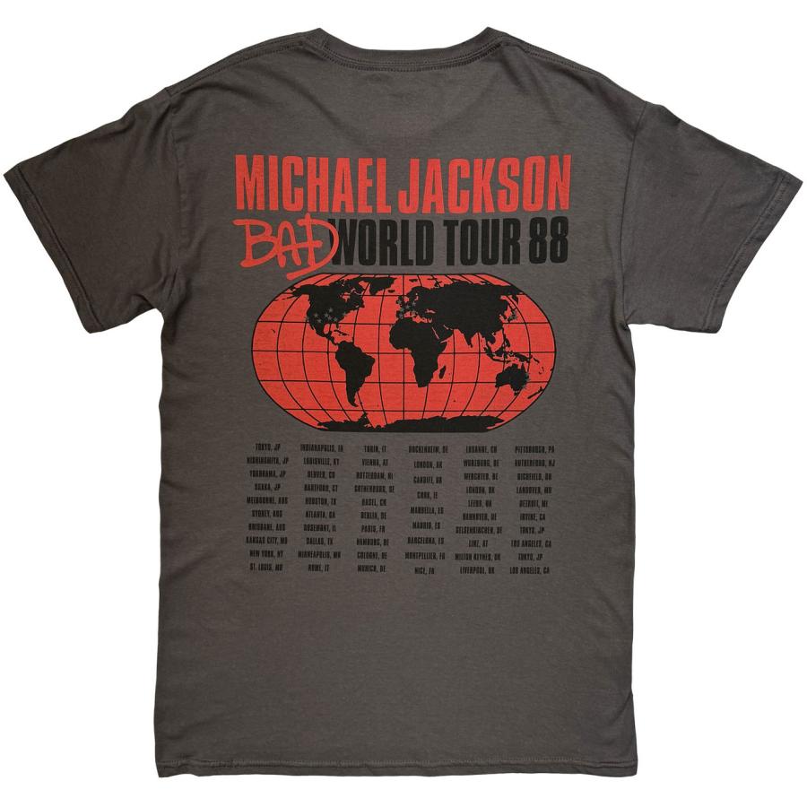 ROCK OFF 【公式新品】MICHAEL JACKSON - BAD WORLD TOUR '88 CHARCOAL