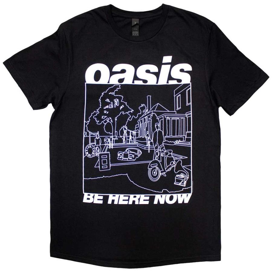 オアシス　Tシャツ ロサンゼルス ROCK OFF 【公式新品】OASIS - BE HERE NOW LINE DRAWING オアシスT