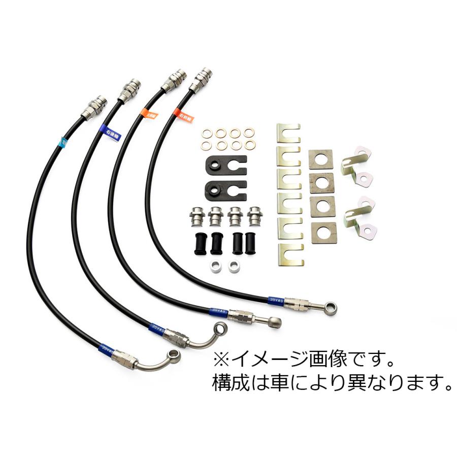 SwageLine ブレーキホース ブラック ステンレスエンド パジェロ 3.2D V88W 2009- 送料無料の画像