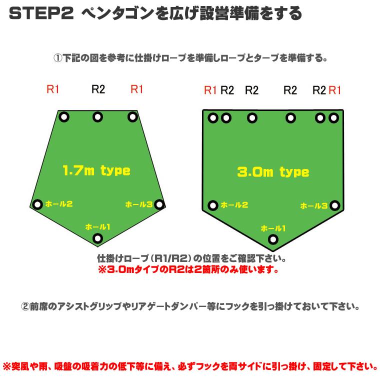 BMS カーサイドペンタゴン 1.7mタイプ 3.0mタイプ◇キャンプ 車中泊