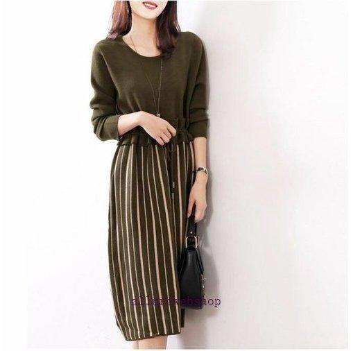 ドッキングワンピース 20代 30代 40代 50代 通勤 オフィス ひざ丈 ワンピース レディース ファッション きれいめ 上品 女性 秋 冬 春 ドッキング 4色 