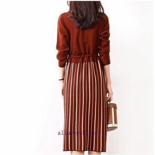 ドッキングワンピース 20代 30代 40代 50代 通勤 オフィス ひざ丈 ワンピース レディース ファッション きれいめ 上品 女性 秋 冬 春 ドッキング 4色 