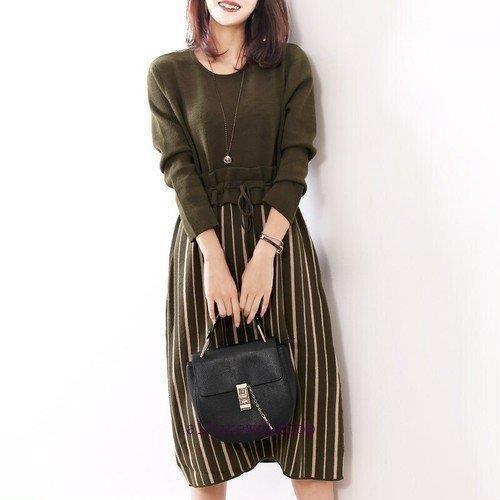 ドッキングワンピース 20代 30代 40代 50代 通勤 オフィス ひざ丈 ワンピース レディース ファッション きれいめ 上品 女性 秋 冬 春 ドッキング 4色 