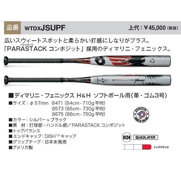 2021ディマリニ・フェニックス ソフトボール用(革ゴム3号)バット