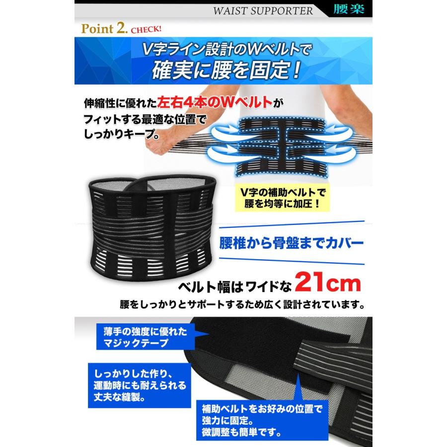 腰用 サポートベルト 腰楽 コルセット 腰 サポーター 腰ベルト 腰椎