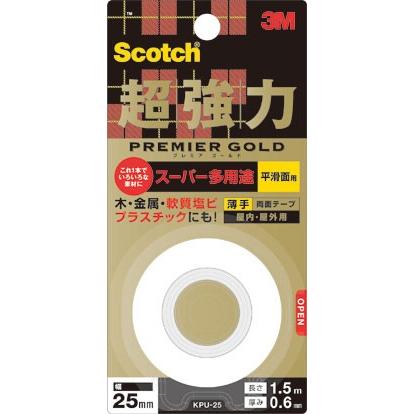 超強力両面テープ スーパー多用途 薄手(屋外屋内用)厚み0.6×幅25ミリ長さ1M ネコポス便対応｜web-takigawa