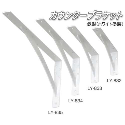 棚受け金具 カウンターブラケット 鉄製ホワイト LY-835(2本入り) : web