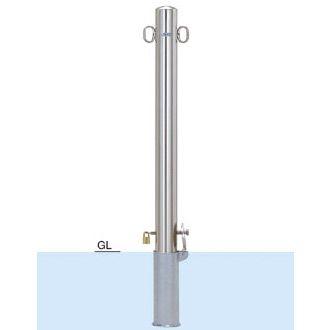 帝金 ステンレスバリカー 車止めポール帝金バリカーピラー型ステンレス製脱着式鍵付き76.3ミリ