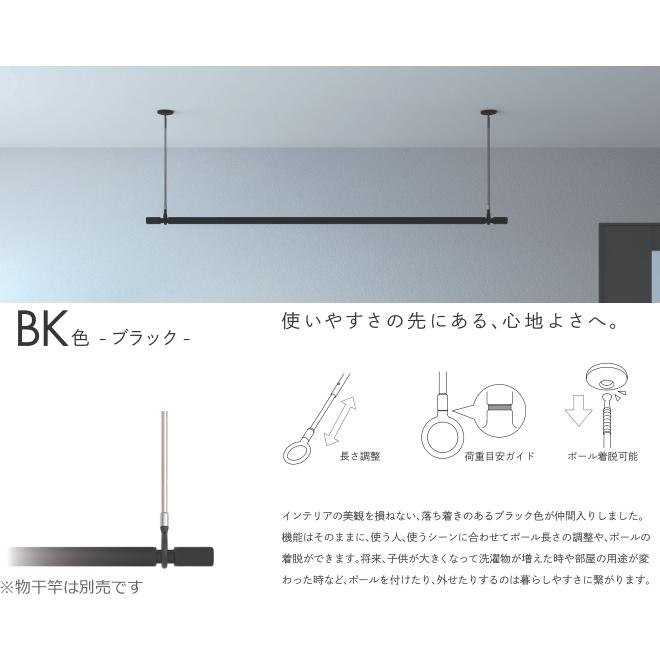 室内物干し 天井 吊り下げ 型 ホスクリーン SPC-BK ブラック｜web-takigawa｜02