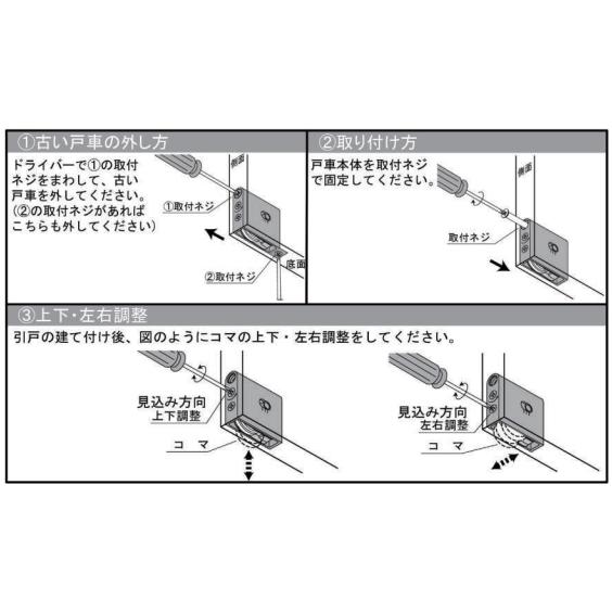 取替戸車(調整戸車)木製引き戸用 WX5-Ym4X : webショップ