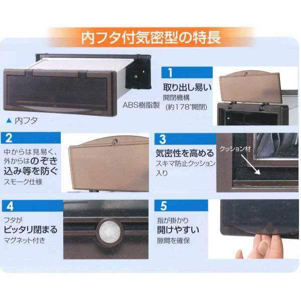 ポスト　郵便受け ポスト口(郵便受け・シュート)壁貫通内フタ付き #24 アンバー : web