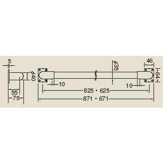 手摺 木製 丸棒 I 型 手すり 80 cm セット : webショップ TAKIGAWA 