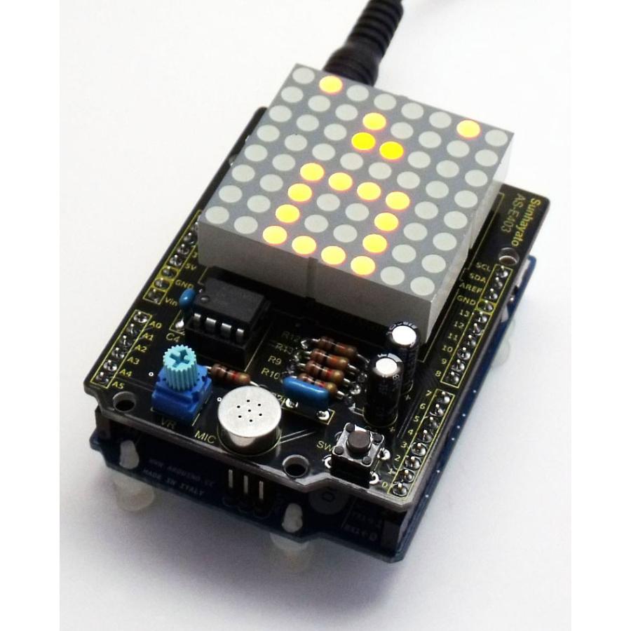 サンハヤト Arduino用ドットマトリクスLED&マイクシールドキット  AS-E403｜weball