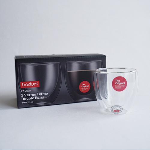 bodum ボダム パヴィーナ ダブルウォールグラス 0.08L 2個セット 4557