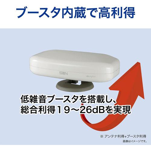 サン電子 室内外兼用UHFアンテナ ブースタ内蔵 アイボリーホワイト SDA