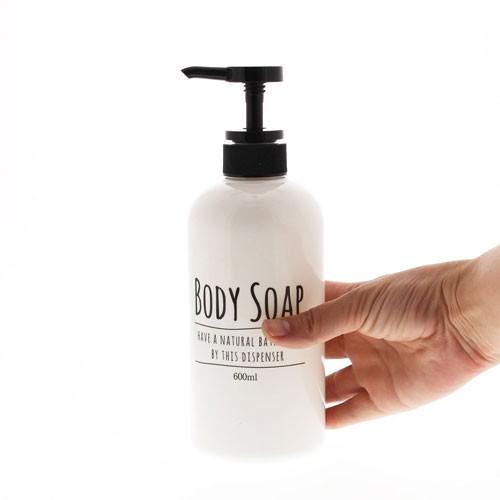 ディスペンサー ポンプボトル ラウンド シャンプー用 ホワイト 600ml