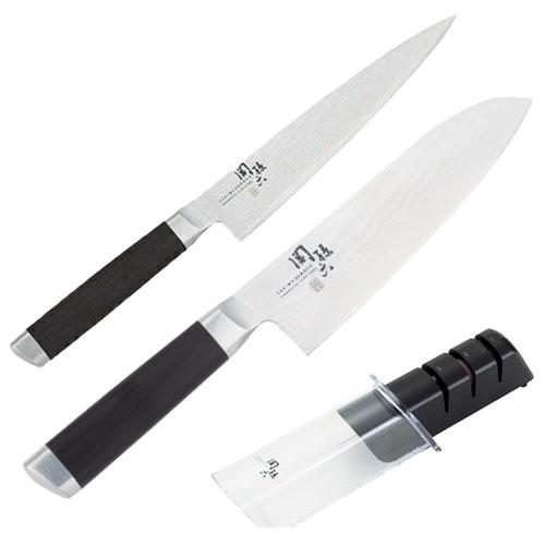 貝印 関孫六 ダマスカス 三徳包丁 165mm ペティーナイフ 150mm