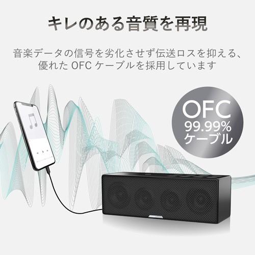 エレコム ELECOM AUXケーブル Lightning-φ3.5オス スリムデザイン 1.0m