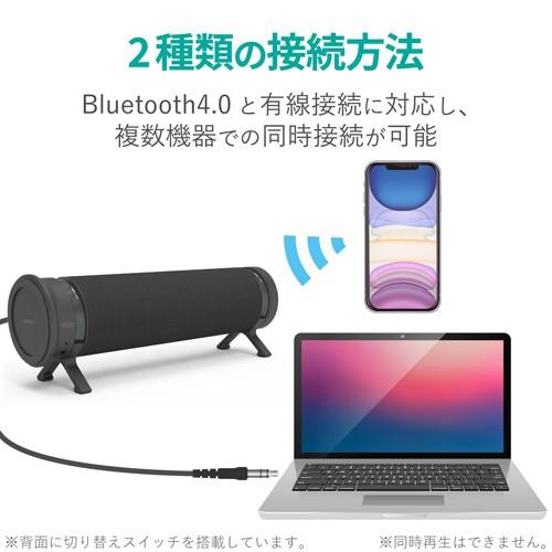 エレコム Elecom 縦でも横でも使えるスピーカー Bluetooth 有線 重低音 パッシブラジエータ搭載 ブラック Sp Pcbs01ubk Webby Shop 通販 Yahoo ショッピング