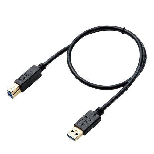 エレコム ELECOM USB3.0ケーブル 50cm Aオス-Bオス ブラック DH-AB3N05BK｜webby