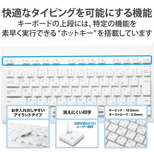 エレコム ELECOM キーボード 有線 USB-A 洗えるIPX5 メンブレン テンキー付き 抗菌 Windows11 mac Chrome対応 ホワイト TK-WS01UMKWH｜webby｜06