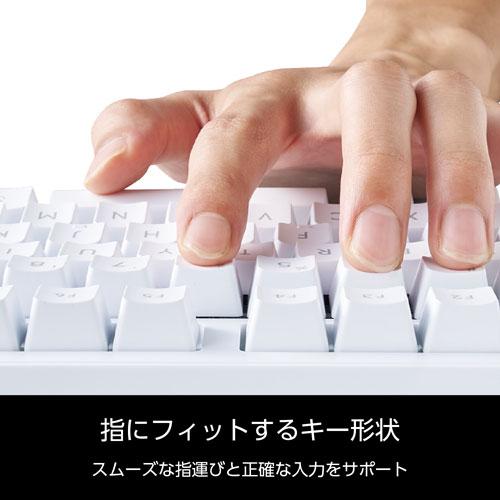 エレコム ELECOM 有線メカニカルフルキーボード ホワイト TK-MC50UKTWHの画像