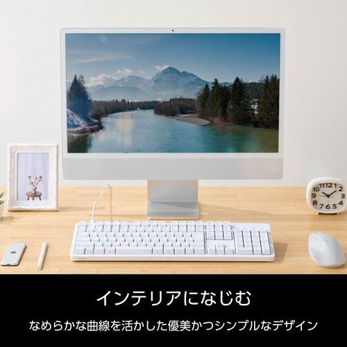 エレコム ELECOM 有線メカニカルフルキーボード ホワイト TK-MC50UKTWHの画像