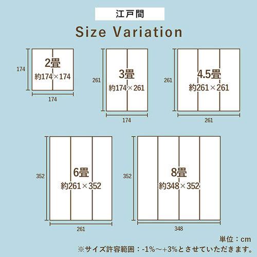 メーカー直送 イケヒコ い草ラグ 花ござ カーペット 格子柄 シンプル 和室 抗菌防臭 消臭 お手入れ簡単 江戸間6畳 約261×352cm レイクブルー｜webby｜12