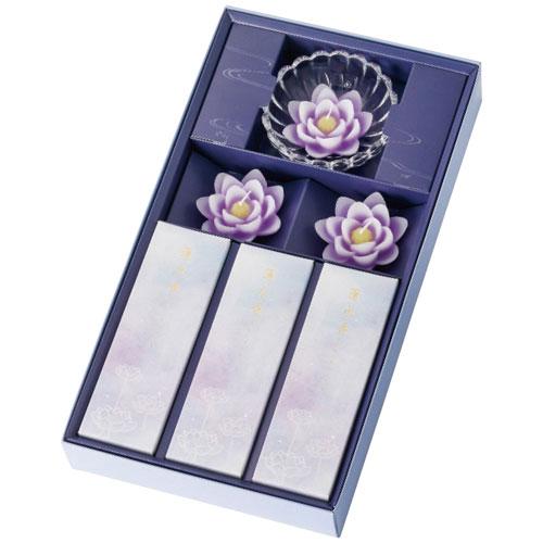 カメヤマ 蓮水香 線香・ローソクセット 紫 I1344-00-02 : webby shop