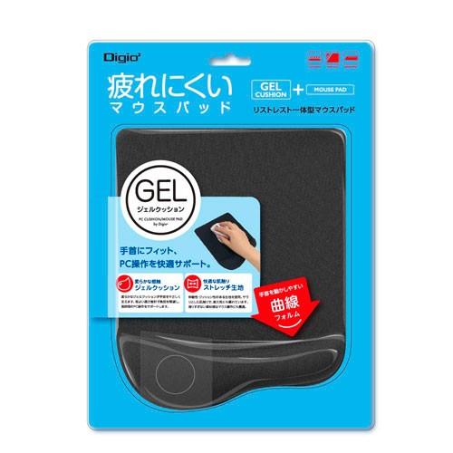 ナカバヤシ Digio2 リストレスト一体型マウスパッド ブラック MUP