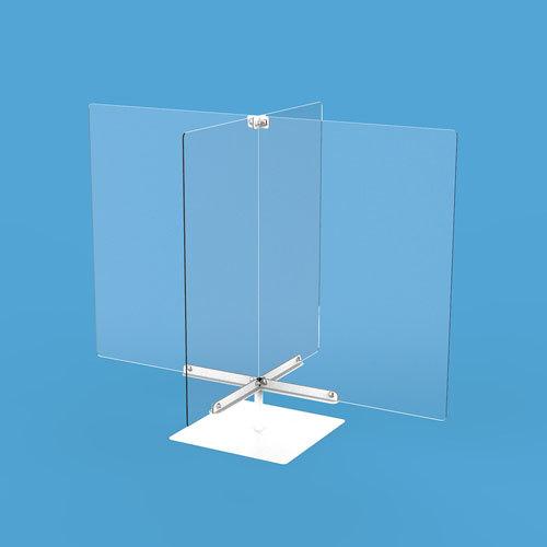 ナカバヤシ クロス型アクリルパーティション用ベース金具 ホワイト PTS-CRB01CR_1