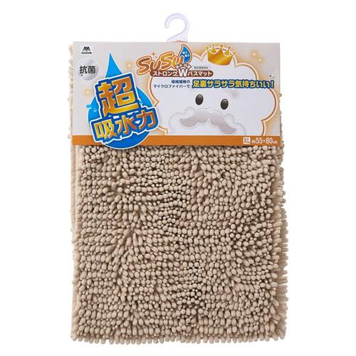 ガチャピン バスマット 未使用新品 山崎産業 SUSU 抗菌ストロングW バスマットEC 55×80cm ベージュ