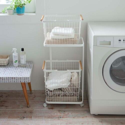 メーカー直送 山崎実業 洗濯物 収納 ランドリー ワゴン バスケット 衣類 洗剤 タオル インテリア ホワイト おしゃれ スリム Webby Shop 通販 Yahoo ショッピング