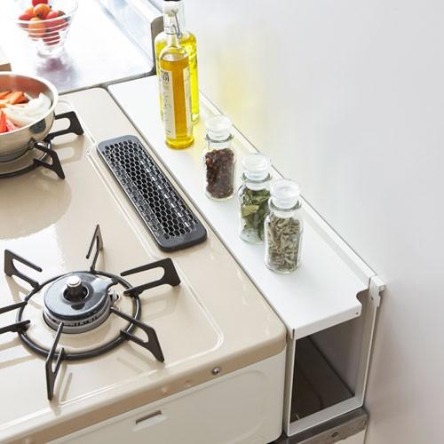 山崎実業 コンロ奥隙間ラック プレート Plate ホワイト 3487 : webby