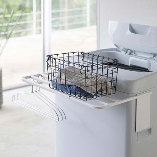 Plate(山崎実業) 山崎実業 マグネット伸縮洗濯機 バスタオル ハンガー