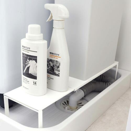 山崎実業 伸縮洗濯機排水口上ラック プレート Plate ホワイト 4969