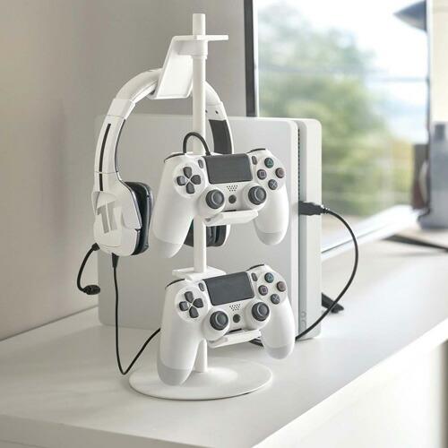 山崎実業 ゲームコントローラー収納ラック スマート smart ホワイト
