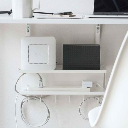 山崎実業 デスク下 ケーブル＆ルーター収納ラック スマート smart