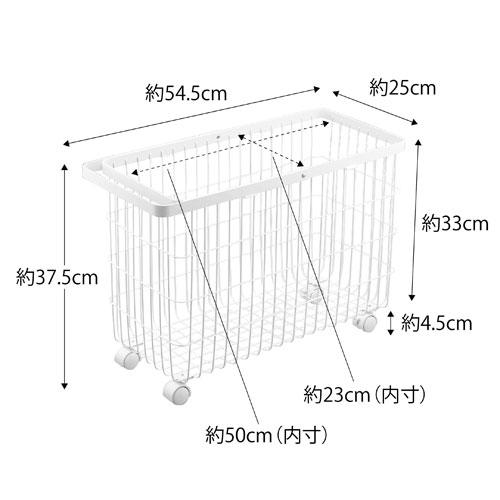 山崎実業 ランドリーバスケット タワー tower キャスター付き ワイド＆ロー ホワイト 6627｜webby｜12