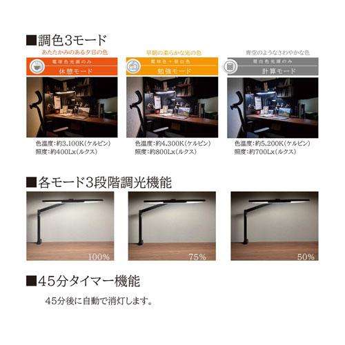 コイズミファニテック 太陽光スペクトル LEDデスクライト ブラック ECL