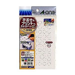 エーワン 手書きもプリントもできるラベル はがきサイズ 丸型 60面