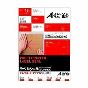 エーワン ラベルシール クラフト紙 ダークブラウン A4判 1面