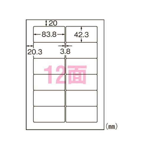 エーワン スーパーエコノミー プリンタ用ラベル 12面 L12CM500N